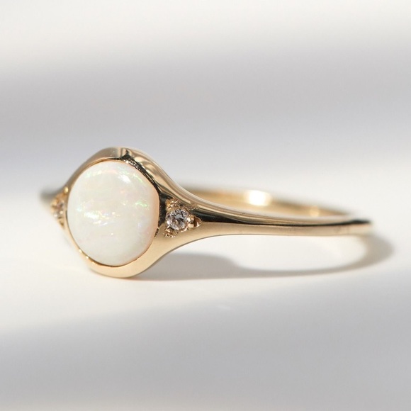 CATBIRD 14k gold opal FLORENCE SOLITAIRE RING engagement - Picture 2 of 6